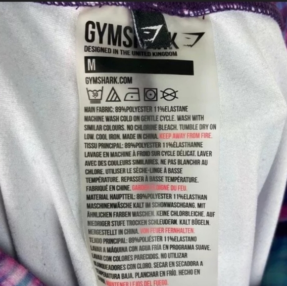 Gymshark Harlequin Capri Leggings Purple Tie Dye M - Picture 3 of 7